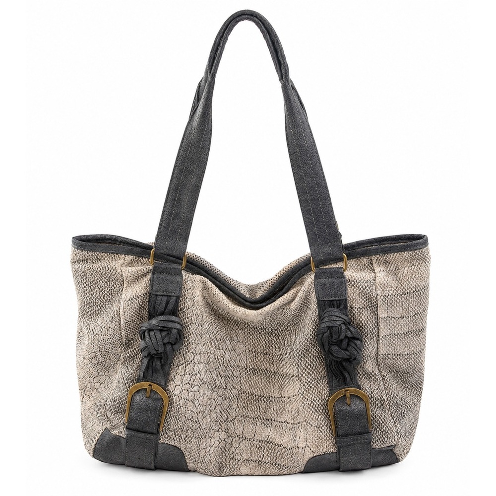 Braciano Vintage Y2K Boho Edgy Snakeskin Print Shoulder Tote Bag Purse